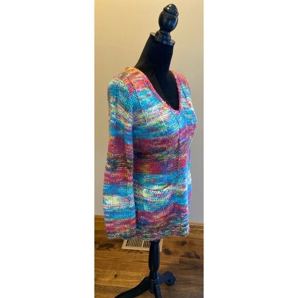 Bobbie Brooks Women’s Sweater  Size Medium Rainbow Colors Fuzzy Soft Knit - Picture 4 of 10
